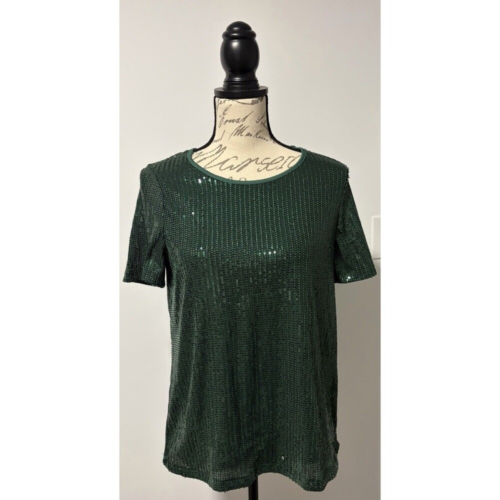 Women’s Green Sequence Top Size Small NWT